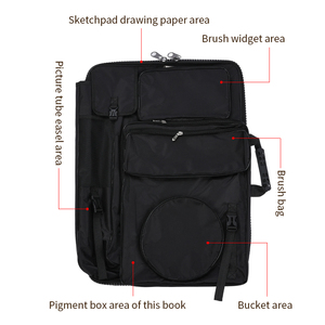 Borsa Nera per Tavolo da <span class=keywords><strong>Disegno</strong></span> con Funzione Antifurto, Fodera Morbida in Poliestere, Motivo a Personaggi per Trasportare Disegni e Opere d'Arte - Product Image 3