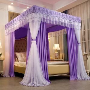 Mosquitero Palace con Soporte de Acero Inoxidable Reforzado, Cortina de Cama con Encaje de 3 Puertas - Product Image 4
