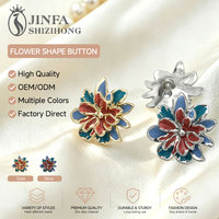 ZX126 Kancing Dekoratif Bulu/Selimut/Mantel Wol Bergaya Cina dengan Bunga Tiga Dimensi Berwarna Retro dan Berlapis Minyak.