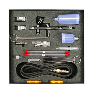 Kit d'aérographe à alimentation par gravité avec buses de 0,2 mm et 0,5 mm, outil de peinture automobile et artistique, avec accessoires - Product Image 4