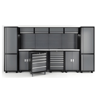 Système d'armoire à outils de garage modulaire à usage intensif personnalisé en acier fer 10 tiroirs verrouillage à clé plan de travail moderne Support OBM