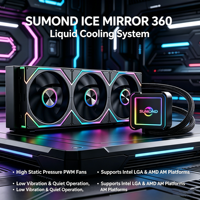 Enfriador de CPU SM-360W/B-F4, Ventilador PWM ARGB de 360 mm, Refrigeración Líquida por Agua AIO para Intel LGA 1700 1851 AMD AM5 AM4, PC para Juegos