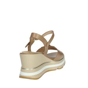 Keys Women's Wedge Sandal K-11023 <b>White</b> Leather Platform <b>Heel</b> Summer Shoes - Product Image 3