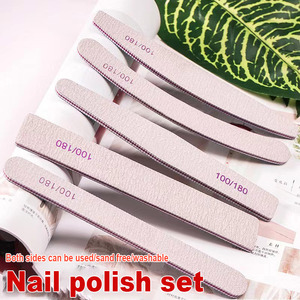 Professional Custom Logo Double Sided Nail File Set 80 100 150 180 Grit Emery Board Manicure Pedicure Art Tools Nail Buffer
