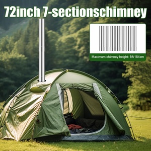 <span class=keywords><strong>Estufa</strong></span> Portátil para Tienda de Campaña para Acampar en Invierno - Calentador de Leña Compacto de Acero Inoxidable con Tubo de Chimenea - Product Image 4