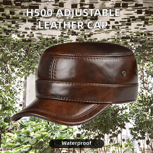 Casquette de baseball en cuir PU avec rabats pour les oreilles, ajustement réglable, respirante et imperméable, design 6 panneaux, image élégante - Product Image 2