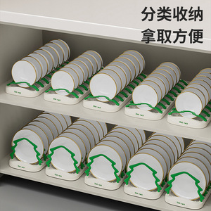 Dish Rack Round Gold Rim Removable <b>Kitchen</b> Drainer <b>Storage</b> Stand For Plates - Product Image 4