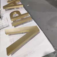 Lettres en métal 3D fabriquées en acier inoxydable SUS304 doré miroir, durables, non éclairées, étanches, pour la publicité et la décoration