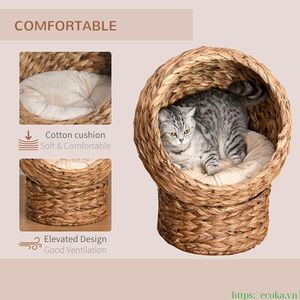 กรงสัตว์เลี้ยงทรงสี่เหลี่ยมผืนผ้า ทำจากผักตบชวาธรรมชาติ ทอมือ เป็นมิตรกับสิ่งแวดล้อม สำหรับแมว ราคาถูกจากเวียดนาม - Product Image 4