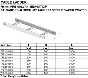 ถาดวางสายเคเบิลสแตนเลสแบบกำหนดขนาดได้ 300 มม. 500 มม. แบบขั้นบันได - Product Image 5