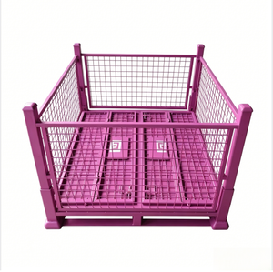 <span class=keywords><strong>Cage</strong></span> à palettes en treillis métallique robuste et pliable, conteneur métallique empilable, caisse <span class=keywords><strong>de</strong></span> stockage en acier pour entrepôt <span class=keywords><strong>de</strong></span> pièces automobiles - Product Image 2