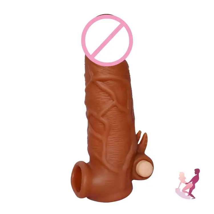 Vendita calda di anello per pene Extender più grande vibratore riutilizzabile vibrazione Delay custodia per pene preservativo Dildo manicotto da uomo