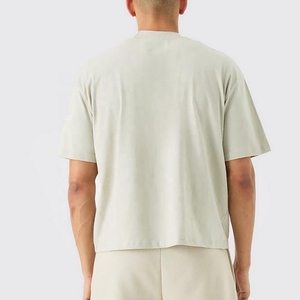 เสื้อยืดผ้าฝ้าย100% ทรงบ็อกซี่สำหรับผู้ชายเสื้อทรงบ็อกซี่ลาย Blank แบบสั่งทำ - Product Image 5