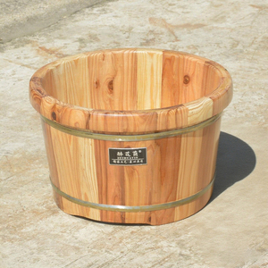 <span class=keywords><strong>Bassin</strong></span> de bain de pieds en <span class=keywords><strong>bois</strong></span> de sapin léger avec couvercle de veau 25cm de hauteur pour un usage domestique simple ou double pour personnes âgées - Product Image 4