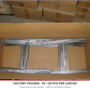 Piquets de signalisation en acier galvanisé soudé en H 15x10 pour panneaux ondulés extérieurs, pelouse, jardin, <span class=keywords><strong>immobilier</strong></span> - Product Image 4