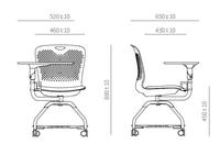 Table d'écriture moderne et chaise de salle de formation scolaire pour étudiant avec tablette, cadre en plastique pliable, pieds en fer, mouvement coulissant