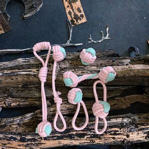 Jouets de luxe pour chiens : Balles distributrices de friandises interactives en corde de coton et caoutchouc, résistantes aux morsures, écologiques, pour petits chiens, pour le soin des dents - Product Image 3