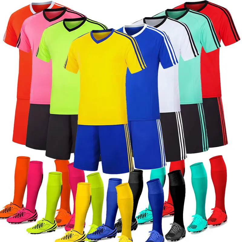 Hot Sale Printing Fußball anzug Custom ized Adult Kinder Training Team Uniform Sport Kurzarm Ball Kleidung Fußball tragen