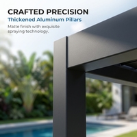 Pergola motorisée HENLIXO pour barbecue, personnalisable, pour espace extérieur, en aluminium préfabriqué, pergola de cuisine pour barbecue