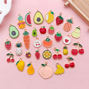 30 pcs/Sets Mixed Fruit Series Alliage Charms Cerise Fraise Pomme Pendentifs pour DIY Bracelet et Fabrication de Bijoux - Product Image 5