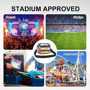 กระเป๋าโท้ทไนลอนใสแฟชั่นสำหรับกิจกรรมในสนามกีฬา แฟนกีฬา คอนเสิร์ต เทศกาล และวันแข่งขัน พร้อมสายสะพายปรับได้ - Product Image 6