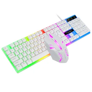 Custom Logo Spanish Private Label Professional Blue White Wireless Led Gaming Keyboard And Mouse And Headset