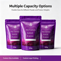 Sachet Doypack Qualité Alimentaire avec Fermeture Éclair, Impression Personnalisée, Emballage Violet pour Poudre Végétale et Complément Alimentaire