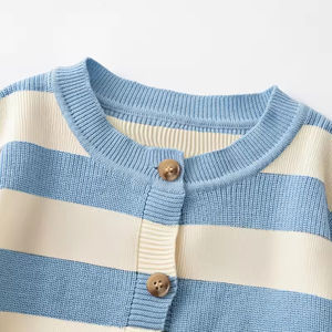 Ensemble de vêtements en tricot pour bébé nouveau-né d'hiver, cardigan rayé à manches longues et pantalon pour garçon, ensemble de 2 pièces, pull pour enfants - Product Image 4