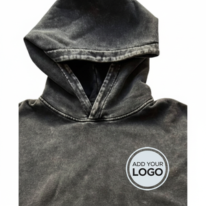 Sudaderas con capucha de invierno al por mayor de alta calidad Proveedores de alto peso 500GSM Impresión digital Sudadera con capucha negra de gran tamaño con hombros caídos - Product Image 1