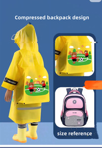 Imperméable pour enfant de style nouveau <span class=keywords><strong>2022</strong></span>, imperméable à capuche, poncho avec sac pour la randonnée - Product Image 2