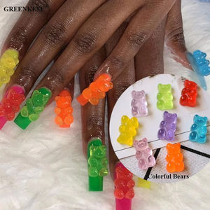 10 piezas/bolsa de adornos de resina kawaii para decoración de uñas, dijes navideños de dulces, flores y frutas, dijes 3D para uñas - Product Image 6