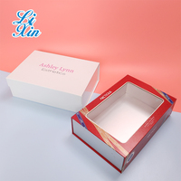 Emballage de boîte magnétique rigide dure en papier de carton recyclable de taille personnalisée boîte cadeau magnétique pliante de luxe avec fenêtres transparentes