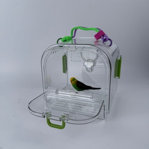 Cage à perroquet moderne en acrylique transparent, ronde ou carrée, pour usage intérieur et extérieur, personnalisable, avec rangement intégré, pour un design sur mesure. - Product Image 2