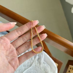 Dylam Exquisite Fine Jewelry 925 Sterling Silver Rhodium 18K Gold Plated Circle Bead <b>Beaded</b> <b>Bracelets</b> for Women - Product Image 3