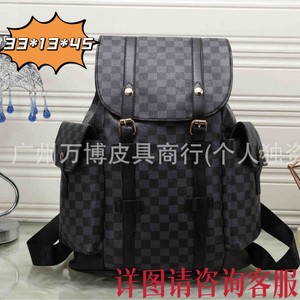 Laptop <b>Backpack</b> <b>Large</b> Capacity 35x15x45 Cm For Men Business Travel Hiking Gray Plaid Red Black - Product Image 3
