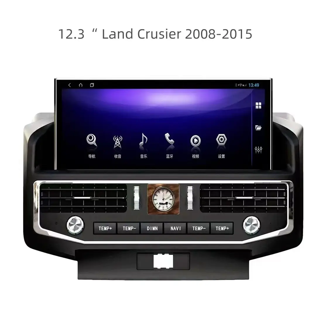 Preço barato Tesla Style 12.3 "", rádio estéreo para carro Android, DVD, monitor com suporte para câmera 360 para Toyota Land Cruiser LC200 2008-2015