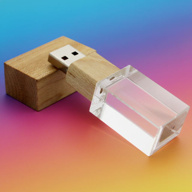 Wedding Gift Items Usb 3.0 Sticks 3D Engraved Custom Logo 4GB 8GB 16GB Glass USB Flash Drive Usb Pen Drive with Led Light logo