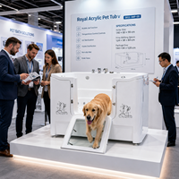 Baignoire de toilettage pour chien sécurisée de type encastré, pour un bain apaisant et sans éclaboussures dans la niche
