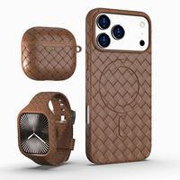 Nueva funda a prueba de golpes con diseño deportivo tejido magnético de silicona TPU transpirable para 17/16/15 Pro Max/14/13/12/11 Plus/Mini