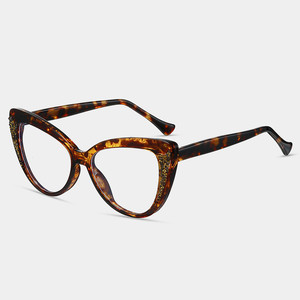 Simple Acetate TR90 Sexy Shiny <strong>Crystal</strong> Colorful Cat <strong>Eye</strong> Eyewear Blue Light Blocking Square Optical Glasses <strong>Frame</strong> Designer - Product Image 5