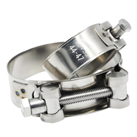Collier de serrage robuste à boulon unique SS201 à couple élevé pour raccordement de tuyau d'échappement automobile, anneau métallique fiable et durable pour véhicule