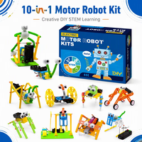 Kit Robot Listrik Plastik Berbentuk Kartun yang Dapat Dirakit, Set Eksperimen Sains STEM, Mainan Edukasi Anak, Perakitan DIY Bermotor