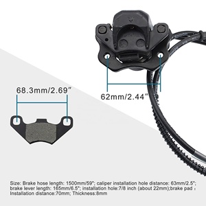 GOOFIT Maître-<span class=keywords><strong>cylindre</strong></span> de frein hydraulique gauche avec étrier et plaquettes de frein de remplacement pour ATV <span class=keywords><strong>Quad</strong></span> <span class=keywords><strong>chinois</strong></span> 50cc - 250cc Taotao Sunl - Product Image 2