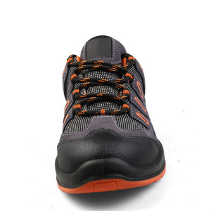 Comfortable Lace-Up Unisex Fly Knit Fabric and Suede Leather safety toe Safety Shoe - Product Image 4