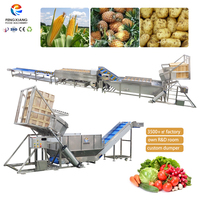 Industriële machine voor het lossen van fruit en groenten, aardappelen, wortelen, ananas, maïs; kratlosser en invoermachine