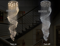 Lustre en cristal de grande taille MEEROSEE pour hall d'entrée, escalier, lustre, foyer, grand lustre en cristal, éclairage d'escalier MD2210
