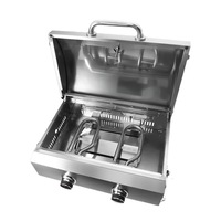 Barbecue à gaz naturel de table portable à 2 brûleurs en acier inoxydable de qualité commerciale pour la cuisson