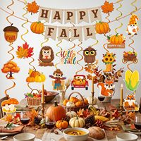 Décorations de fête d'automne, bannière Joyeux Automne, kit de décoration suspendue pour l'automne, bannière d'automne, feuilles, guirlande de citrouilles, décorations de fête de Thanksgiving