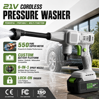 Alat Pencuci Tekanan Tinggi Tanpa Kabel 21V, Portable, dengan Nozzle 6-in-1, Foam Cannon, Baterai Isi Ulang, 10 Bar