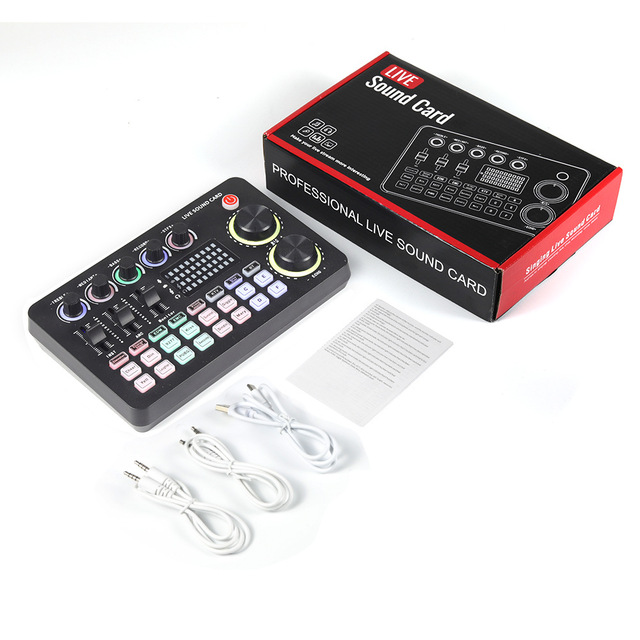 M1 Professional Audio Mixer Sound Card with Blue-tooth Noise Reduction Reverb for Mobile Live Streaming Gaming Content Creation